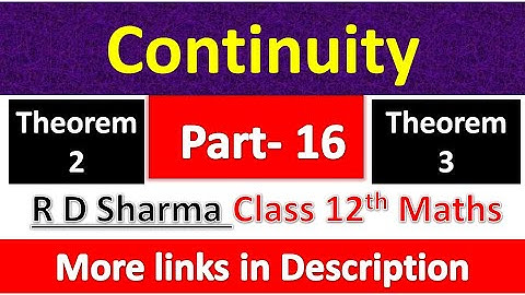 Continuity | Class 12th R D Sharma Maths Solution | Dhanpat Rai Publication | Chapter 9 | Part 16