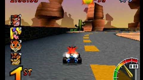 CTR Crash Team Racing: Arcade: Dingo Canyon: Single: Easy: 5 Laps [Race Time] - Playstation 1