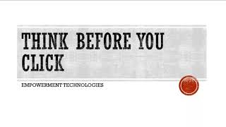 Think Before You Click Internet Safety and Security