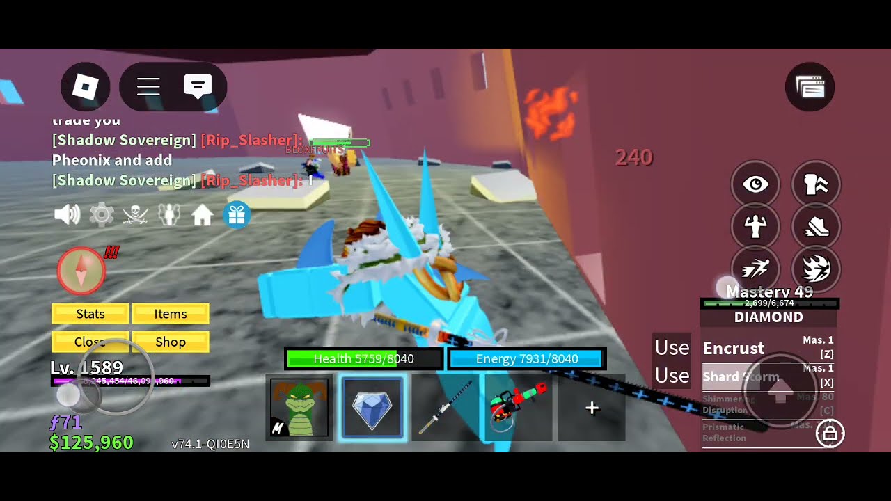 Getting all the abilitys on the brand new Diamond rework in Blox Fruits ...