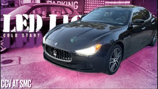 Player Profile Cold Start Maserati Ghibli 3.0L Twin Turbo | Tour of Exterior & Interior LED Lighting Night Review!!