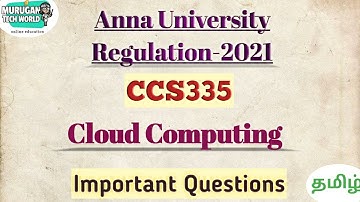 CCS335 Cloud computing important questions in tamil||Anna university regulation 2021.#cloudcomputing