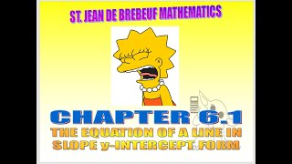 6.1 - The Equation of a Line in Slope y-Intercept Form Net Worth