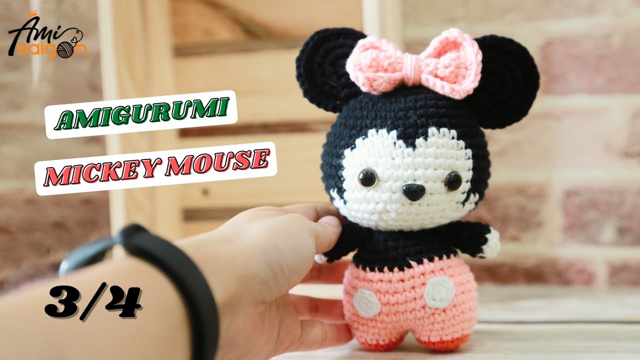 #123 | Crochet Mickey & Minnie Mouse (3/4) |  Disney Characters Crochet Pattern | @AmiSaigon