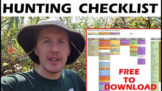 Hunting Checklist - Bow - Gun - Deer Hunt Pack List