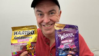 We Try Haribo Wild Berry Gummy Bears and Wonka Magic Hat Gummies!