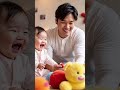 「大谷翔平 👶🤣 突然の笑い声にパパびっくり 💞」