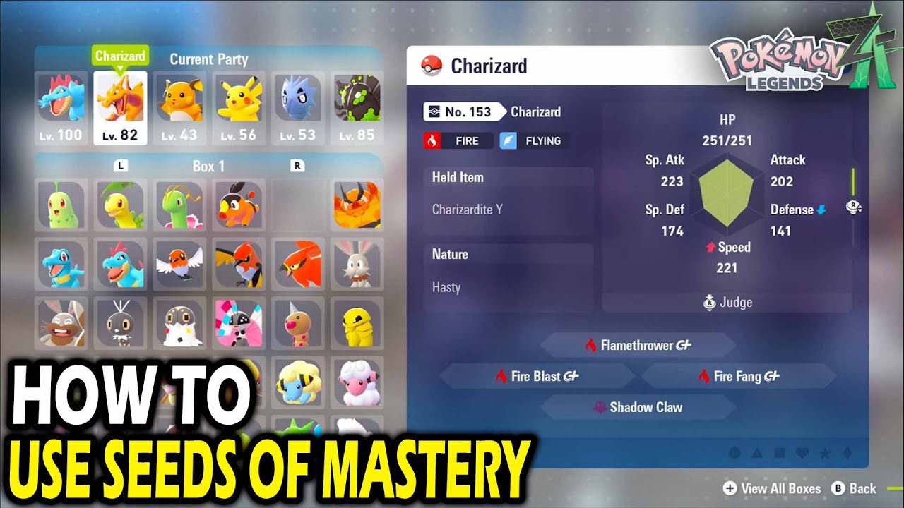 Как использовать семена мастерства в Pokemon Legends ZA