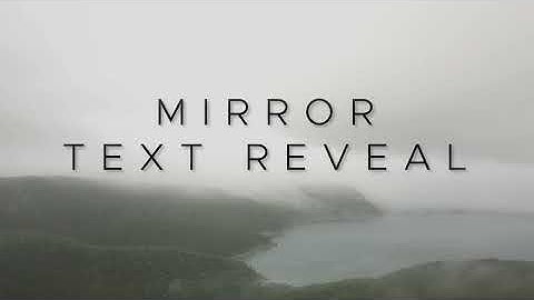 Create A Mirror Title Reveal -  Adobe Premiere Pro