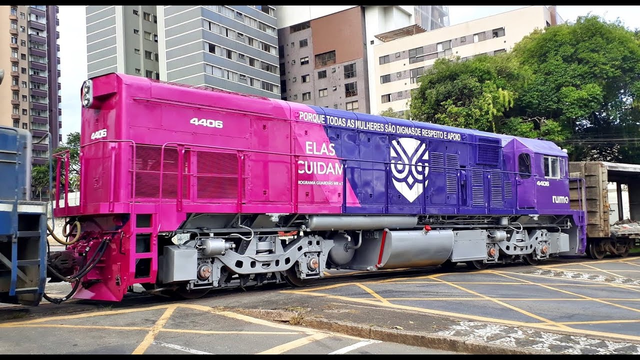 Trem RUMO NOVA Locomotiva G22U ''Elas Cuidam'' Ramal Curitiba / Rio ...