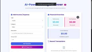 AI-Powered Budget Planner Using HTML, CSS and JavaScript with Source Code