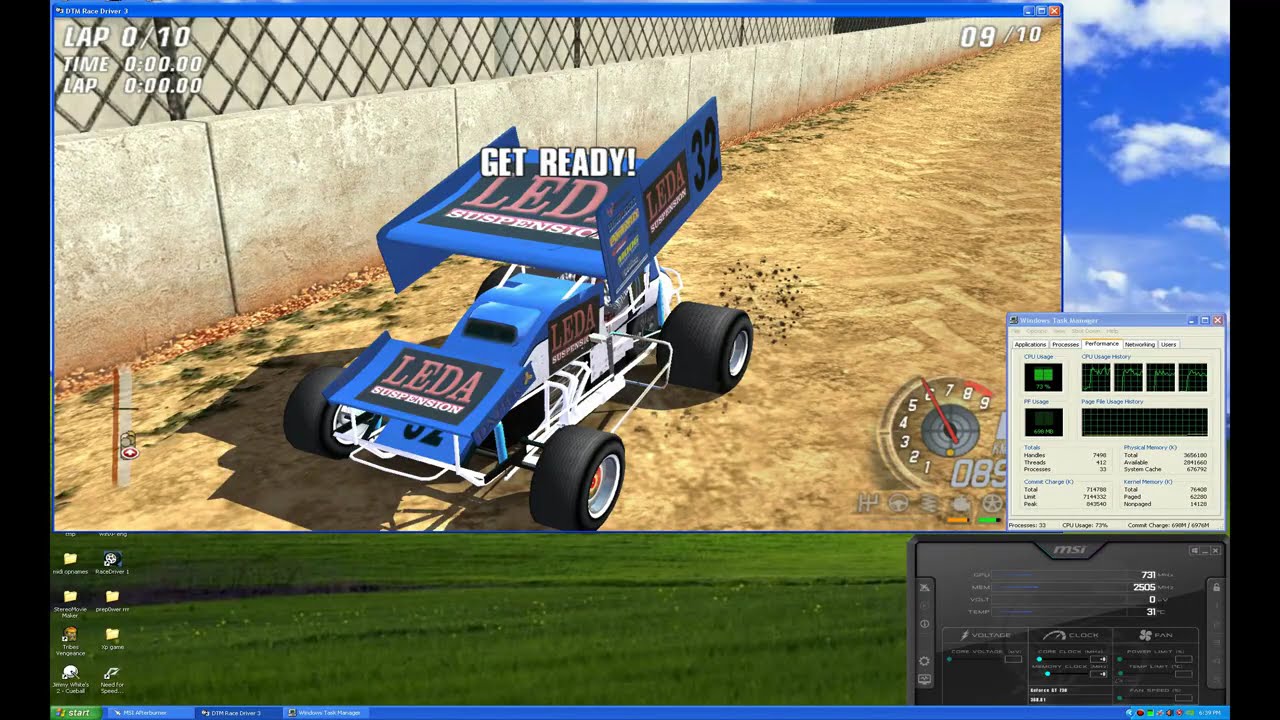 Oval DTM3 nVidia GT 730 Gaming Window XP capture stutter test