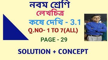 class 9 th math solution in bengali || কষে দেখি 3.1 || kose dekhi 3.1 ||   লেখচিত্র || graphs ||