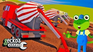 Learn Colors With Cement Mixer Trucks!・Gecko's Garage・Truck Cartoons For Kids・Learning For Toddlers