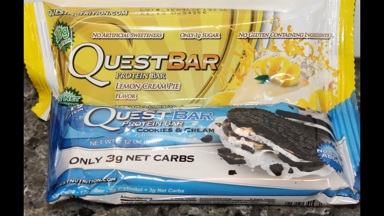 Quest Bar Lemon Cream Pie and Cookies & Cream Review YouTube