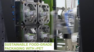 Sustainable food packaging made from rPET - extreme injection moulding | ENGEL e-speed 280