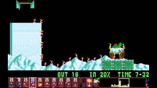 Holiday Lemmings 1993 - Flurry Level 2: 'Floating Lemming Flurry' (1993) [MS-DOS]