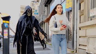 Famous She has no Idea what's behind Her : Grim Reaper Scare Prank #2 Profile