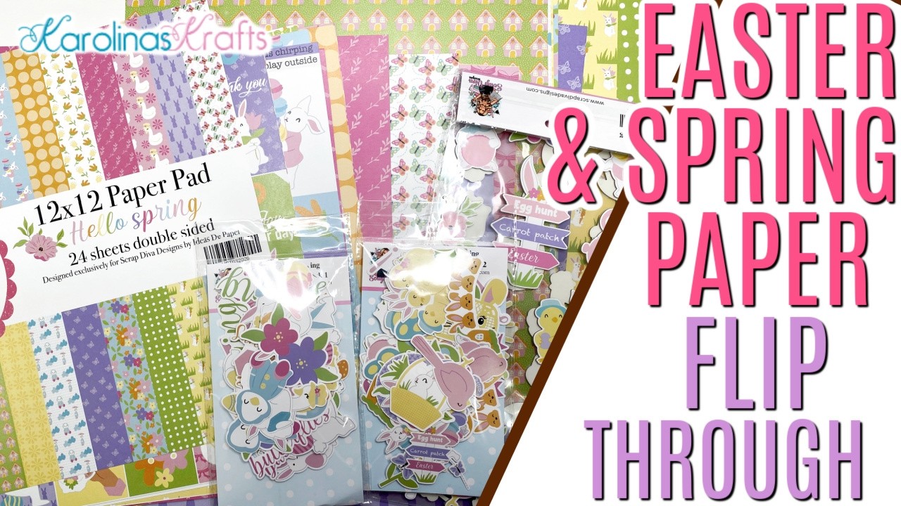 Обзор новой весенней и пасхальной коллекции бумаги от ScrapDivaDesigns: HELLO SPRING PAPER COLLEC...