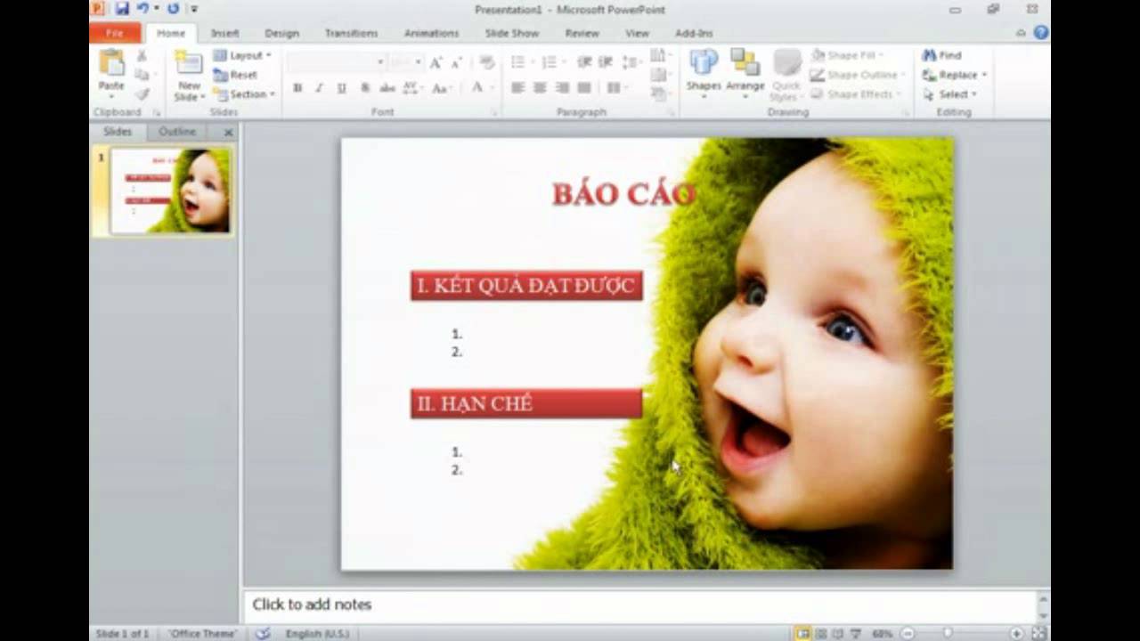 Hướng dẫn sử dụng Powerpoint 2010 cơ bản (chèn các đối tượng, tạo hiệu ứng,…)