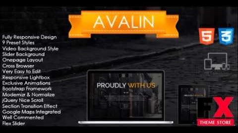 Preview Avalin - OnePage HTML Template TFx SiteTemplates