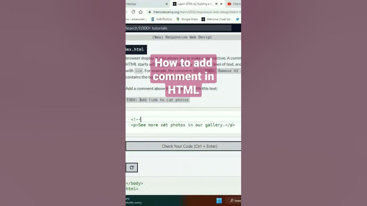 How to add comments in HTML? #shorts - YouTube