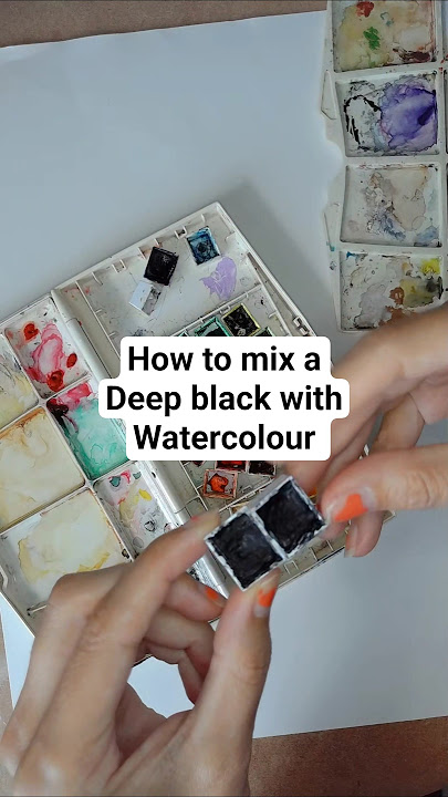 How to mix a deep black with watercolour 🖤 #howtotutorial #howtomixcolors #watercolourpainting