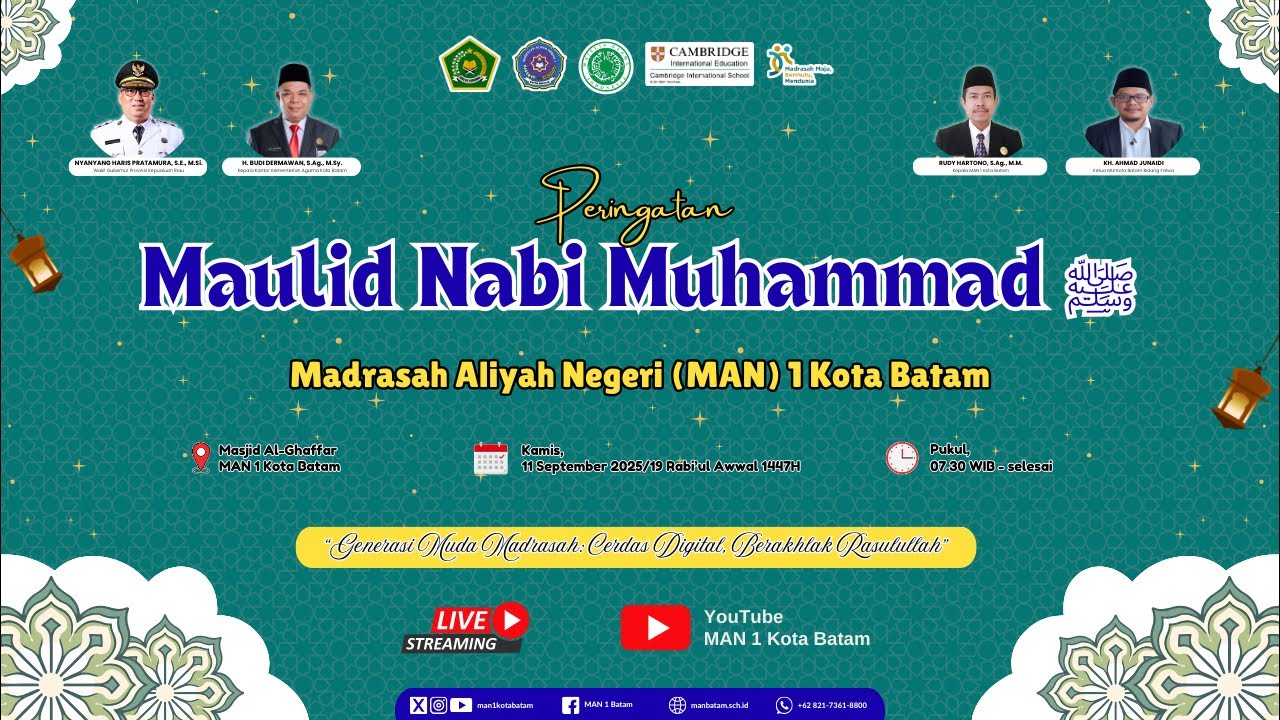 LIVE ! PERINGATAN MAULID NABI MUHAMMAD SAW | MAN 1 Kota Batam