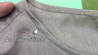 How to sew a bias binding to neckline (no topstitch)