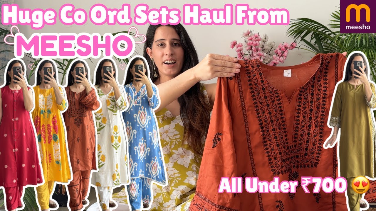 Meesho Haul | *HUGE* Meesho Co-ord Sets / Kurta Sets Haul 😍| Under  ₹700 Only | 