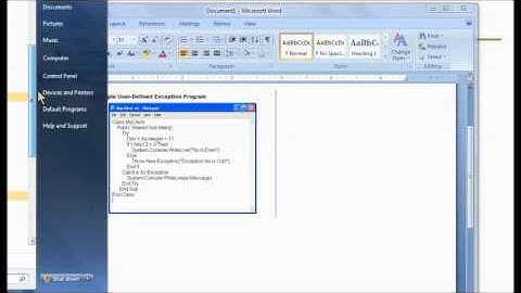 TCH061 Programming 1 (vb.net) Exception Handling Assignment