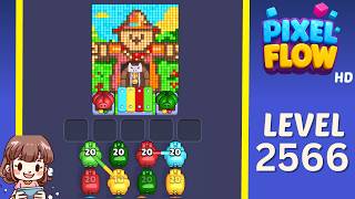 Pixel Flow Level 2566 Solution Walkthrough