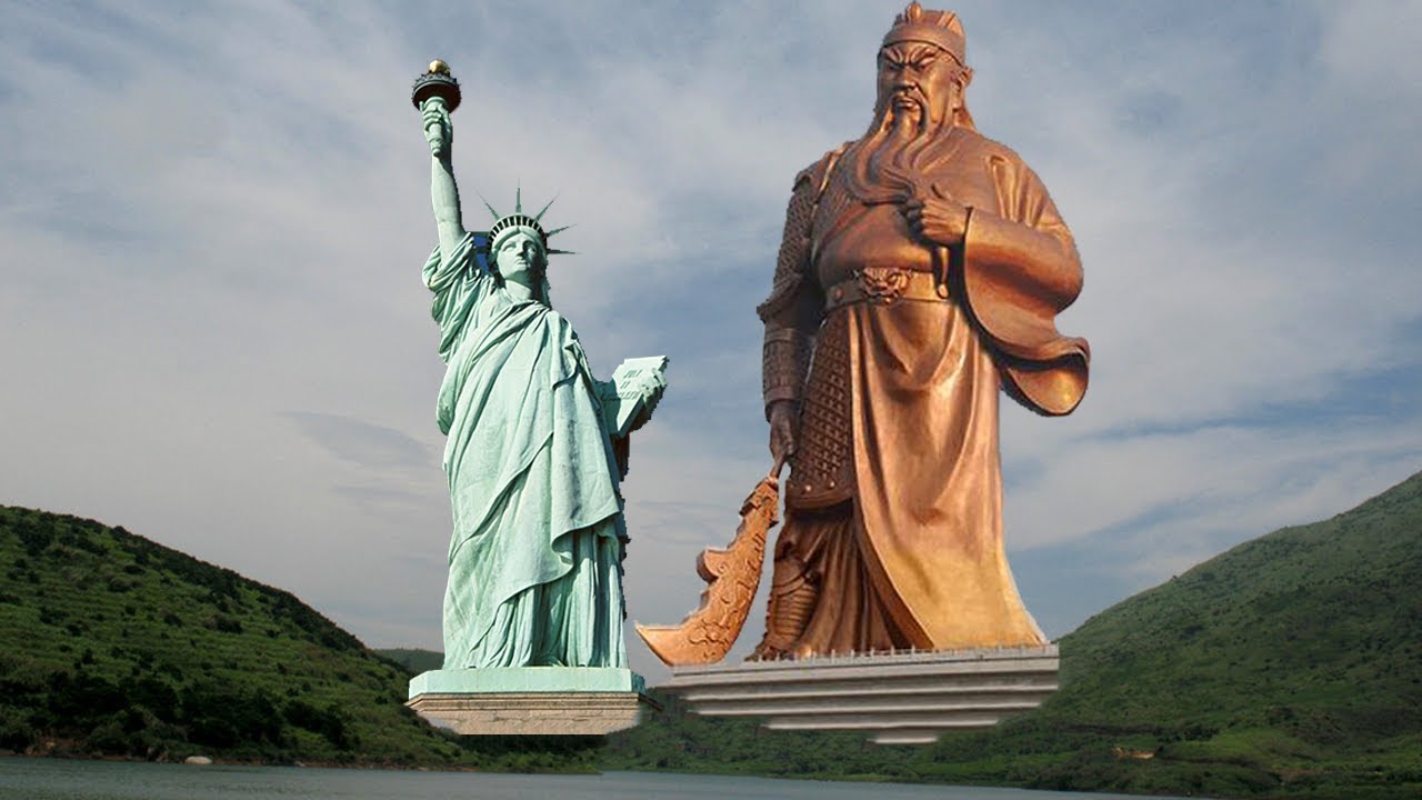 E75 世界最大关公塑像，斥资2亿，比美国自由女神还高15米- YouTube