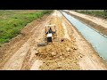 Safety Operator Mini Bulldozer Pushing And Clearing Mountain Rock Building Foundation Road Village