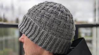 Easy Knit Hat for Men with Folded Brim