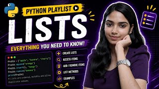 Python tutorial for beginners| Lec 6| Lists