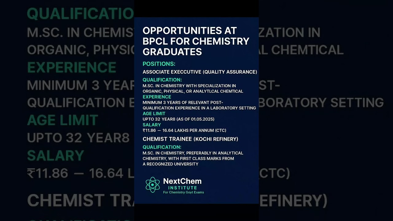 BPCL Jobs for M.Sc Chemistry Graduates | Apply Now for High-Paying  