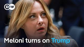 Italy's Meloni fires back after Trump says she 'begged' for photo | DW News