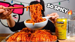 SPICIEST KIMCHI IN THE WORLD WRAPPED NUCLEAR FIRE NOODLES l MUKBANG