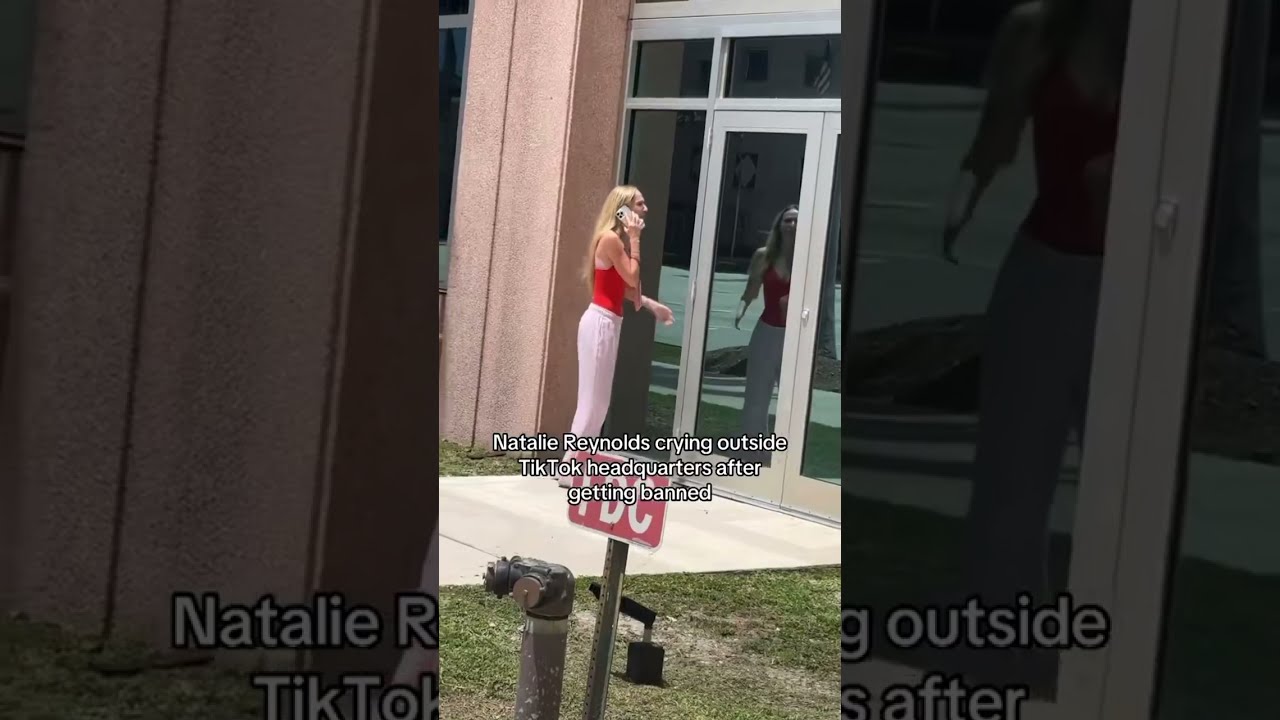 TikToker Natalie Reynolds Cries Shouts Outside TikTok HQ Begging For Account Unban 