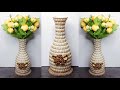 Plastic Bottle Flower Vase Making | Plastic Bottle Craft DIY Ideas | Vas Botol Plastik Mewah