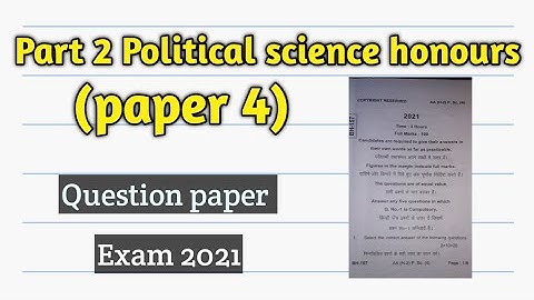 TMBU B.A part 2 Political science honours (paper 4) | Exam 2021 | Session 2019-22 | #tmbu