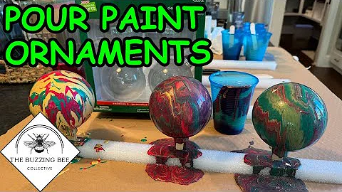 Easy Pour Paint Christmas Ornaments - Affordable Holiday DIY