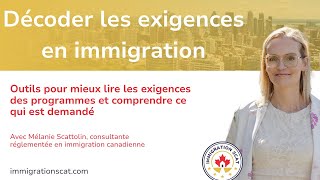 Décoder Les Exigences En Immigration