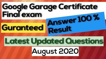 Google Digital Garage Marketing Final Exam Answers August 2020 |  #trueajay #GoogleDigitalGarage