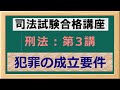 〔独学〕司法試験・予備試験合格講座 刑法(基本知識・論証パターン編)第3講:犯罪の成立要件 〔2021年版・刑法改正対応済み〕