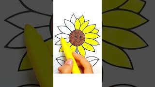 sunflower Coloring Pages |drawing and coloring a cute and lovely yellow sunflower |#shorts #coloring