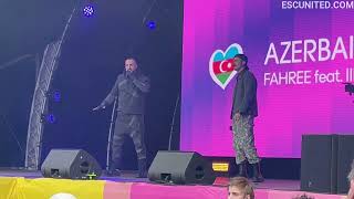 Fahree feat. Ilkin Dovlatov (Azerbaijan 2024) performing Özünlə apar at Eurovision 2024 Village Resimi