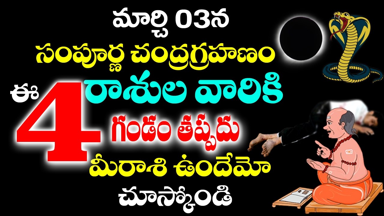 మార్చ్ 03న సంపూర్ణ చంద్రగ్రహణం ఈ 4రాశుల వారికి గండం తప్పదు!#ChandraGrahanam |#lunareclipse2026
