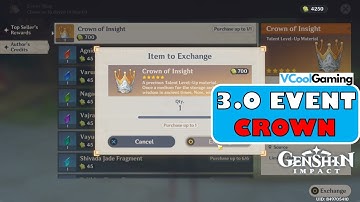 3.0 Graven Innocence Event Shop Exchange for Crown and Everything Else - Genshin Impact